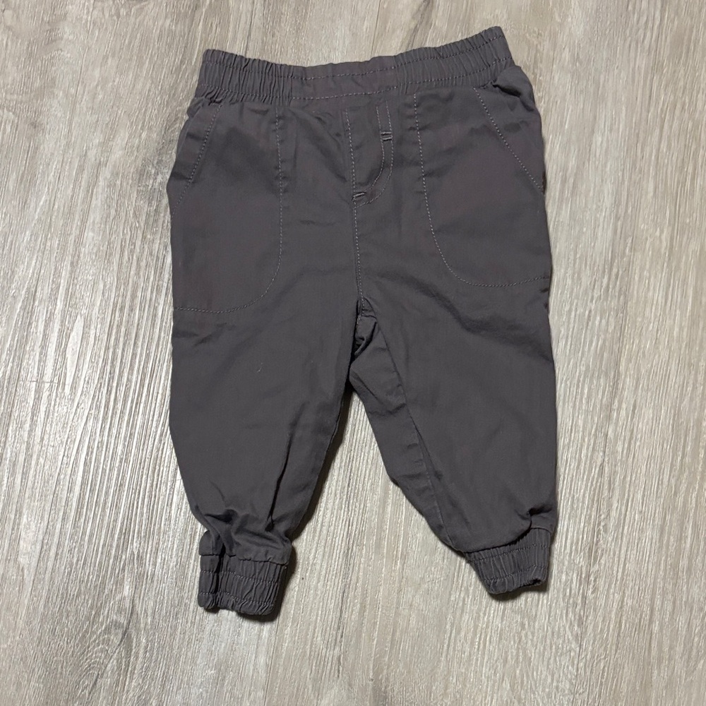 Kids Elastic Waist Gray Pants